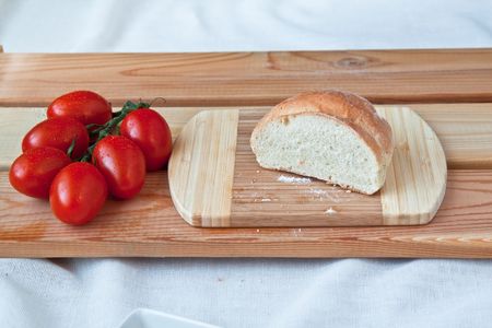 Bread with tomatoの写真素材