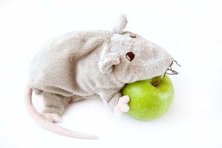 Apples with toyの写真素材