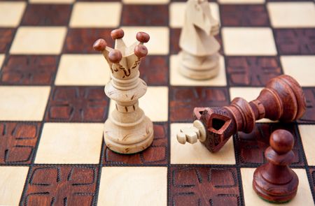 chess piece on a chess boardの写真素材