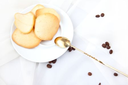 homemade almond cookies with a coffee beans