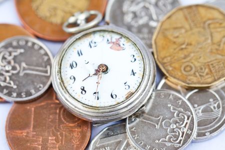 coins and old watch