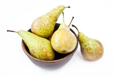 tow pear isolated over white backgroundの写真素材