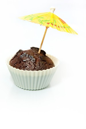 Tasty muffin isolated on white の写真素材