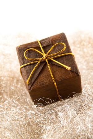 Christmas gift on the shining backgroundの写真素材
