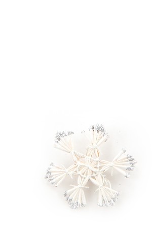 Big christmas snowflake on a white backgroundの写真素材