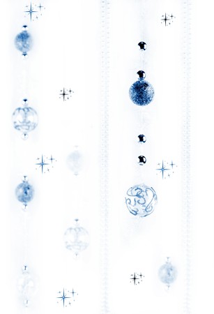 Abstract gift card with blue christmas balls and starsの写真素材