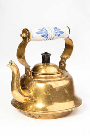 Old teapot isolated on the white backgroundの写真素材