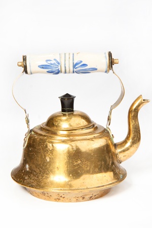 Old teapot isolated on the white backgroundの写真素材