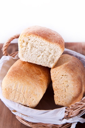 Three loafs of the fresh cooking breadの写真素材