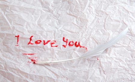 love letter on crumpled paper. For themes like love, valentine's dayの写真素材