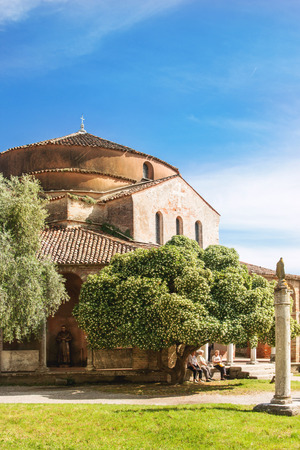 View of the Basilica on Torcello island, Italy, in summer dayのeditorial素材