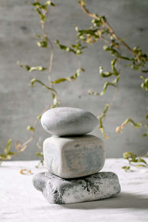 Abstract natural scene with geometrical stones as balancing podium or pedestals for products...
