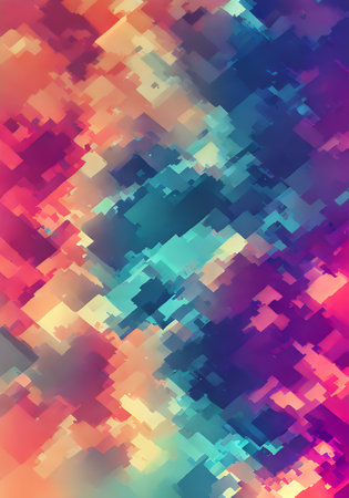 Flat background with big abstract waves in a row textured with pastel watercolours. Generative AI Generatedの素材