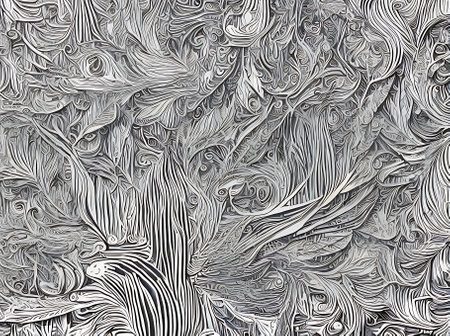 Tropical leaves flowers provide botanical background with smooth lines neon color palette for different types of drawings. Generative AI Generatedの素材