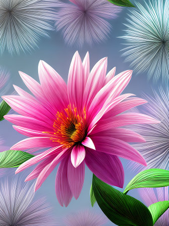 Botanical background featuring lovely flowers seamless lines pattern 3D effect and pastel hues. Generative AI Generatedの素材