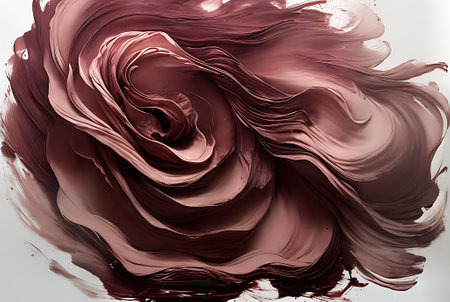Voluminous rose gold flower with smooth swirls and waves available in various sizes. Matte finish and neutral color palette. Generative AI Generatedの素材