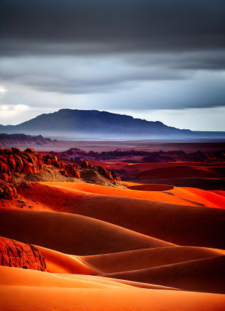 Desert and rain mix with Pantones color palette in a mesmerizing 3D display. Generative AI Generatedの素材