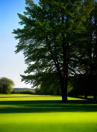 Field spring drawing neutral colors combine to create a picturesque scene that captivates the senses. Generative AI Generatedの素材