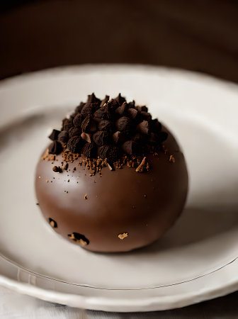 Realistic truffle neutral tones soothing illumination intricate details comfy ambiance at restaurant with nobody extreme closeup shot. Generative AI Generatedの素材