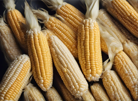 Realistic corn neutral colors warm lighting highly detailed with a cozy atmosphere. Closeup of a restaurant with nobody. Generative AI Generatedの素材