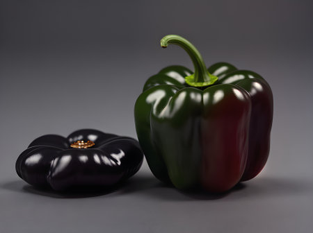 realistic pepper on black background with sharp focus Generative AI Generatedの素材