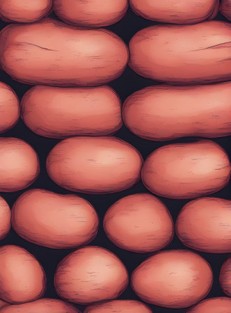 Realistic red potatoes neutral palette warm lighting. Highly detailed cozy atmosphere in a restaurant. Nobody seen from a POV perspective. Generative AI Generatedの素材