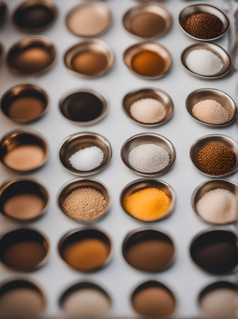 realistic grains of salt neutral colors warm lighting highly detailed cozy atmosphere in a closeup of a restaurant with nobody present. Generative AI Generatedの素材