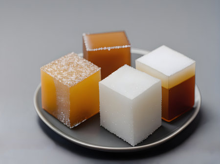 Realistic sugar cubes on a black background extreme long shot with sharp focus. Generative AI Generatedの素材