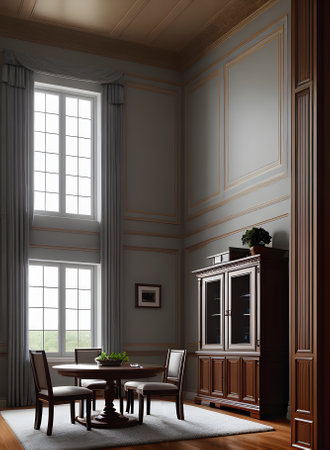 ultra realistic Interior design of a villa medium shot hyper detail high Generative AI Generatedの素材