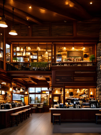cozy interior for coffee shop Generative AI Generatedの素材