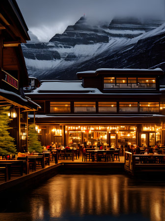 intimate dining spot with warm ambiance. Generative AI Generatedの素材