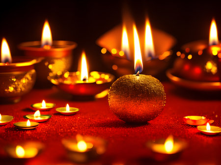 Diwali celebration with UHD cinematic visuals in K. Generative AI Generatedの素材