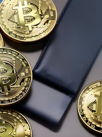 HITEC Fin Background Crypto in Wallet Generative AI Generatedの素材