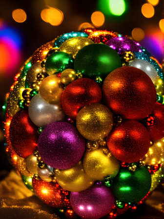 Cozy Xmas ball long shot vibrant hues intricate cinematic. Generative AI Generatedの素材