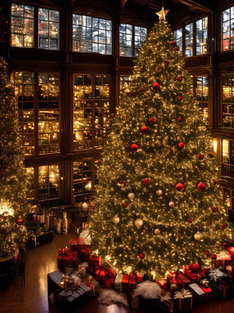 Cozy festive ball with dark muted tones and rich details. Cinematic POV ca Generative AI Generatedの素材