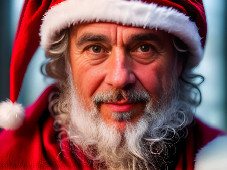 cozy Santa closeup warm lighting Generative AI Generatedの素材