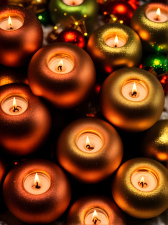 cozy Christmas gifts with extreme closeup Generative AI Generatedの素材