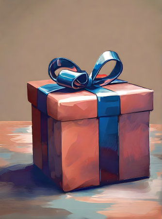 gifts flat background painted with duotone colors. Generative AI Generatedの素材