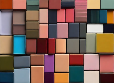 Gifts painted backdrop volumetric Pantone colors. Generative AI Generatedの素材