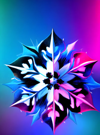 Snowflakes painted 3D background with shadows neutral colors. Generative AI Generatedの素材