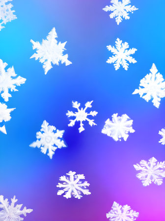 Realistic pastel tones on snowflake painted background. Generative AI Generatedの素材