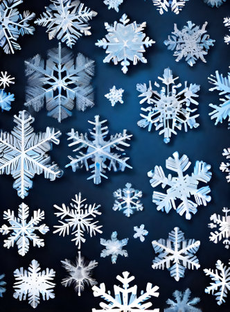 Snowflakes on painted backdrop volumetric Kodachrome palette Generative AI Generatedの素材