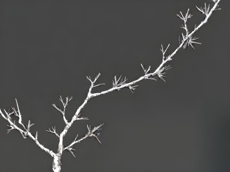 fir branch painted background papercut style duotone color palette Generative AI Generatedの素材