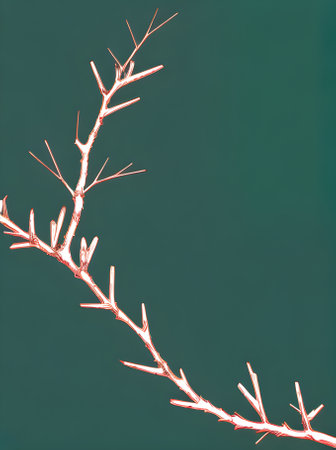 fir branch painted background papercut style duotone color palette Generative AI Generatedの素材