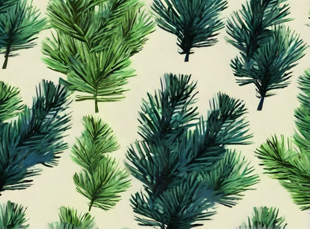 Fir branch in 3D Pantone painted background. Generative AI Generatedの素材