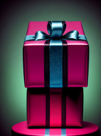 gifts painted background flat Kodachrome colors Generative AI Generatedの素材