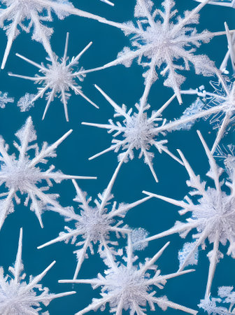 Snowflakes painted backdrop with vintage realistic colors. Generative AI Generatedの素材