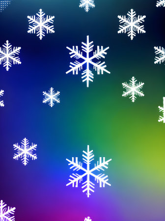 Snowflakes painted backdrop volumetric vintage colors. Generative AI Generatedの素材