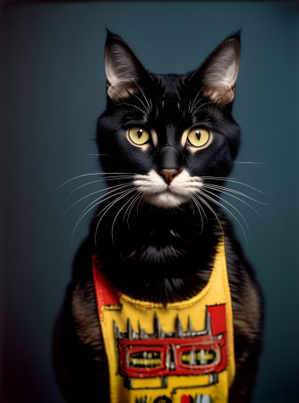 cat closeup dark fantasy Kodachrome style color palette Generative AI Generatedの素材