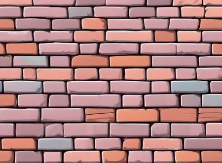 Detailed brick background drawing with pastel tones high quality and resol Generative AI Generatedの素材